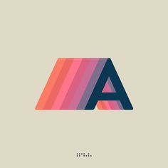 the letter a is made up of multicolored lines and has an interesting shape