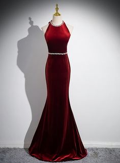 #promdress, #partydress, #gown, #eveningdress, #formaldress, #dresses Red Velvet Prom Dress, Burgundy Formal Dresses, Wine Red Prom Dress, Red Mermaid Dress, Graduation Dress Ideas, Backless Prom Dress, Prom Dress Burgundy, Multi Way Dress, Red Mermaid