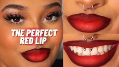 HOW TO DO: THE PERFECT RED LIP COMBO Lip Combos Red And Brown, Full Face Makeup With Red Lipstick, Red Lipstick Makeup Looks Tutorial, Red Lip With Black Liner, Ombré Red Lip, Red Black Lip Combo, Black Liner Red Lip Combo, Red Lip Combo For Light Skin, Lip Liner With Red Lipstick