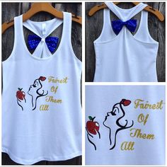 Snow White Inspired Bow Back Tank Top Fairest of by 31Blossoms Snow White Family Shirts, Snowwhite Shirt, Snow White Tshirts, Snow White Shirt, Disney Tank Tops, Disneyland Outfits, Bow Back, Disney Tees, Family Tees