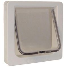 an image of a cat flap door for cats to use in the house or outside