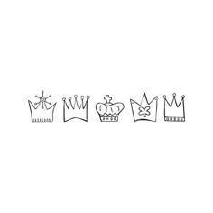 three crowns are drawn on a gray background