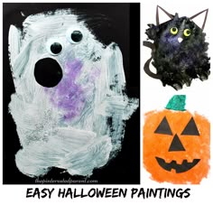 easy halloween paintings for kids to make