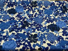 a blue and white floral print fabric