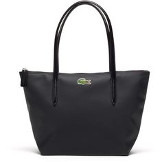 Lacoste L.12.12 Concept Medium Zip Tote Bag (110 CAD) ❤ liked on Polyvore featuring bags, handbags, tote bags, bags bags, black, leather goods, genuine leather tote, leather tote, leather zipper tote and leather zip tote Genuine Leather Totes, Bags Black, Handbags Tote, Zippered Tote, Leather Zipper, Leather Goods