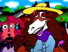 an animated image of two dogs wearing hats