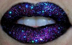 Pretty Purple Things | Yowza! Pink, purple, blue, and black… all my favorite colors Drag Make-up, Lip Tutorial, Orange Lips, Nice Lips, Lipstick Art, Glitter Lips, Glitter Diy, Beautiful Lips