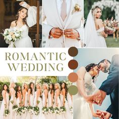 a collage of photos with the words romantic wedding