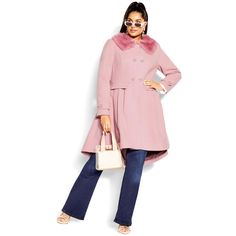 Show off shape and style with the Grandiose Coat. Utterly charming in blush pink, this outerwear offers long sleeves with button tab cuff detail, side functional pockets and is fully lined with durable fabrication that you'll love for years to come. Bold and fiercely fashionable, no one does plus size fashion like City Chic. Loved around the globe for its diverse range of fashion-forward styles for any occasion. From show-stopping evening gowns to workwear and casualwear, City Chic will take you Chic Coat, White Graphic Tee, Coats Women, Plus Size Coats, Cuff Detail, Swimsuits For All, Chic Woman, City Chic, Fashion Help