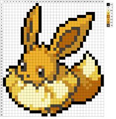 an image of a cross stitch pattern with a pikachu face in the middle