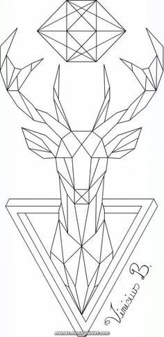 an image of a deer head with geometric shapes