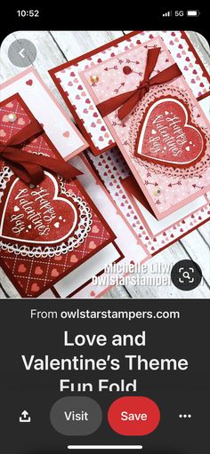 two valentine's day cards with the text love and valentine's theme fun fold