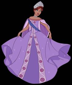 the princess from disney's sleeping beauty is wearing a purple gown and tiara