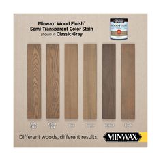 minx wood finish semi - transparent paint in different colors and sizes, including brown