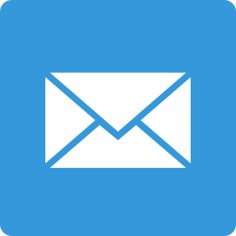 an email envelope icon on a blue background