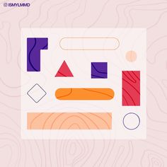 an abstract background with various shapes and lines on the bottom right corner, including rectangles in different colors