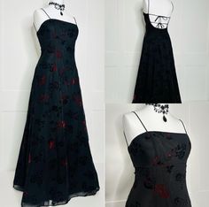 Black Tie Dresses Formal, Alternative Prom Dress, Beaded Black Dress, Black To Red Ombre, Goth Prom, Vintage Dresses For Sale, Lace Up Back Dress