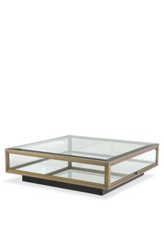 Square Glass Coffee Table | Eichholtz Ryan | OROA Square Glass Coffee Table, Lighting Accessories, European Furniture, Glass Coffee Table, Mirror Glass, Beveled Glass, Brushed Brass, Glass Shelves, Style Retro