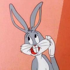 an animated rabbit with its mouth open and tongue out