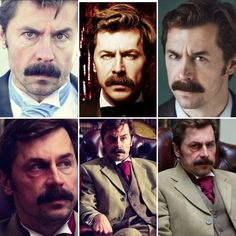 many different pictures of men with mustaches