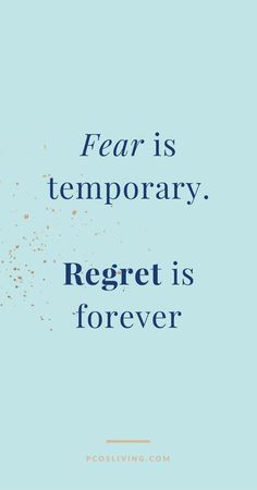 a blue background with the words fear is temporary, regt is forever on it