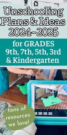 Unschooling Ideas & Resources for 2024-2025: 9th, 7th, 5th, 3rd & Kindergarten - This Simple Balance Unschooling Kindergarten, Unschooling Ideas, Unschooling Resources, Curriculum Planner, Relaxed Homeschooling, Educational Board Games, Homeschool Books, Educational Board, Homeschool Organization