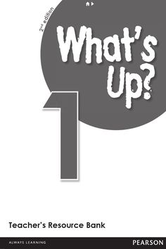 the cover of what's up? teacher's resources bank, with an arrow pointing