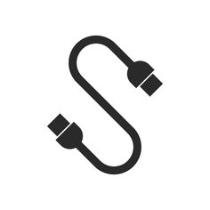 a black and white image of a computer cable with two plugs on each end