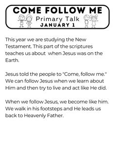 a page from the book come follow me primary bible study