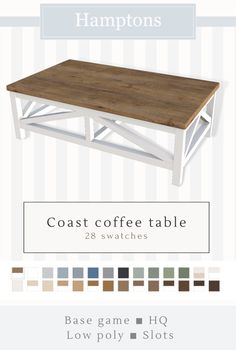 The Sims 4 - Hamptons Collection - Coffee table Sims4 Cc Coffee Table, Sims 4 Cc Furniture Coffee Tables, Sims 4 Cc Living Room Table, Sims4 Coffee Table, Sims 4 Cc Coffee Table Patreon, Sims4 Farmhouse Cc, Sims Coastal Cc, Sims 4 Hamptons Cc, Sims 4 Cc Coffee Table