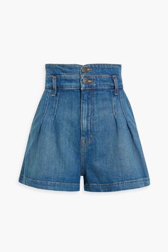 Pleated Denim, Veronica Beard, Short Outfits, Fitness Models, Denim Shorts, Loose Fitting, Luxury Fashion, Best Deals, How To Wear