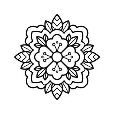 a black and white drawing of a flower