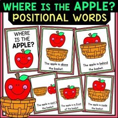 there is an apple positional words game