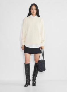 ISABELLE WOOL CASHMERE SWEATER | Aritzia Fall Activewear, Sweater Aritzia, Sweat Vest, Fully Fashioned, Soft Yarn, Dress Suits, Zip Sweater, Cashmere Sweater, Crewneck Sweater