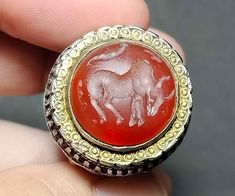 Detail : Beautiful Silver Ring, Taurus Zodiac, Agate, Intaglio, Bull, Arabian Ring, Signet Ring, Size 9.5 Us, RSB45, Amulet Antique, Free Shipping Product ID : RSB45 Product Name : Intaglio Silver Ring Weight : 24 g. Ring Size : 9.5 US Ring Top Size : 25 x 25 mm. Stone Type : Agate Stone Shape : Round Shape Stone Size : 17 x 17 mm. Origin : Unknown origin and real age. ------------------------------ Adition : Taurus, April 20 to May 20 (Bull, Ox) Taureans have a strong desire for stability and t Bull Jewelry, Taurus April, Beautiful Silver Rings, Taurus Zodiac, April 20, Agate Stone, Signet Ring, Class Ring, Silver Ring