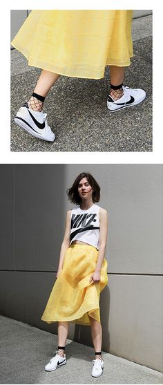 Nike Cortez Outfit Woman Street Style, Nike Killshot 2 Outfit Women, Nike Running Outfit, Nike Classic Cortez Outfit, Nike Cortez Outfit Woman, Cortez Nike Outfit, Nike Cortez Outfit, Wedges Outfit, Boxy Dress