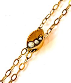 Vintage Victorian Slide Chain Necklace Antique Lorgnette Gold Filled Pearl Slider Pocket Watch Muff Guard Chain Edwardian Estate Jewelry Small Shops