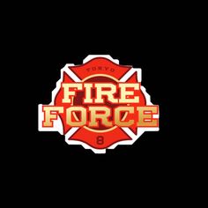 the fire force logo on a black background