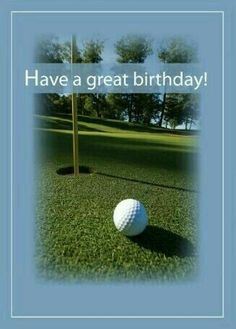 a birthday card with a golf ball on the green