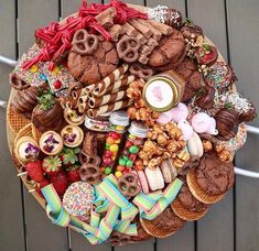 a plate filled with lots of different types of cookies