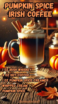 the pumpkin spice irish coffee recipe is ready to be eaten