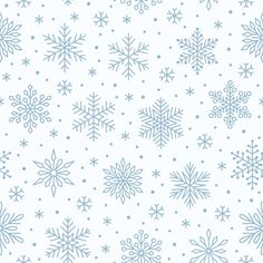 snowflakes on a white background with blue dots in the bottom right hand corner