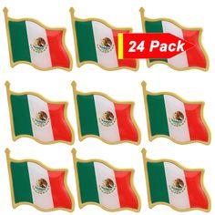 six mexican flag cookies with the number four on them