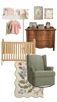 Nursery In Main Bedroom Ideas, Nursery Ideas Renter Friendly, Office Into Nursery, Antique Boy Nursery, Vintage Girls Nursery, French Inspired Nursery, Renter Friendly Nursery, Nursery Set Up Layout, Nursery Layout Ideas