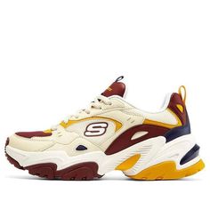 (WMNS) Skechers Stamina V2 'Creamyellow Red Yellow' 149513-NTBG (SNKR/Casual/Low Top/Women's/Dad Shoes) Dad Shoes, Chunky Sneakers, Red Yellow, Low Top, Shoes Sneakers, Im Not Perfect, Womens Sizes, Womens Tops, Sneakers