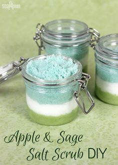 Apple & Sage Salt Scrub DIY /// Learn how to make this easy, multi-layered scrub using avocado oil and Epsom salt. Sage Salt, Epsom Salt Cleanse, Salt Scrub Diy, Looks Kylie Jenner