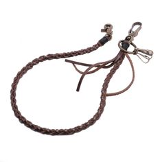 a dog leash is shown with two metal hooks on the end and one cord attached to it