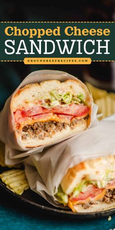 This family-friendly dinner is famous on the streets of New York City! It's a must-try main course idea. Complete with onions, lettuce, and tomato, this easy chopped cheese sandwich is filling! Save this beef recipe for dinner and enjoy this hero sandwich! Chopped Cheeseburger Sandwiches, Hamburger Subs, Cheeseburger Subs Ground Beef, Ground Beef Sandwich Recipes, Ground Beef Burger Recipes, Ground Beef Sandwiches, Easy Sandwich Ideas, Hamburger Sandwiches, Chop Sandwich