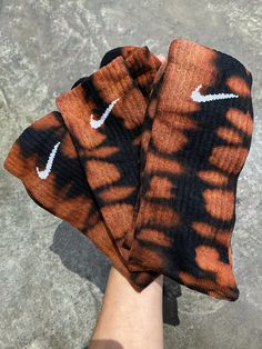 2-Pairs of Dri-Fit Reverse Dye Crew Socks Size: Men's L 8-12 but will also fit woman's sizes 7 and up Dri Fit Socks, Aesthetic Socks, Nike Clothes, Kids Jeans Jacket, Socks Outfit, Bride Jacket, Custom Denim Jacket, Tie Dye Socks, Cute Nike Outfits