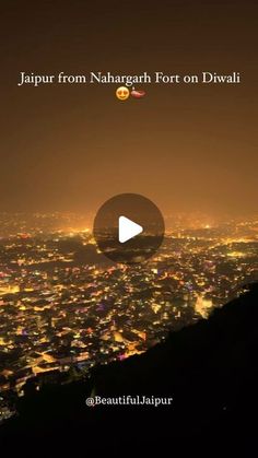 an aerial view of the city at night with text that reads, japjr from